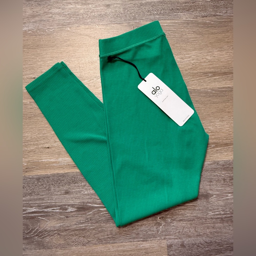 Ribbed High-Waist 7/8 Blissful Legging - Green Emerald
